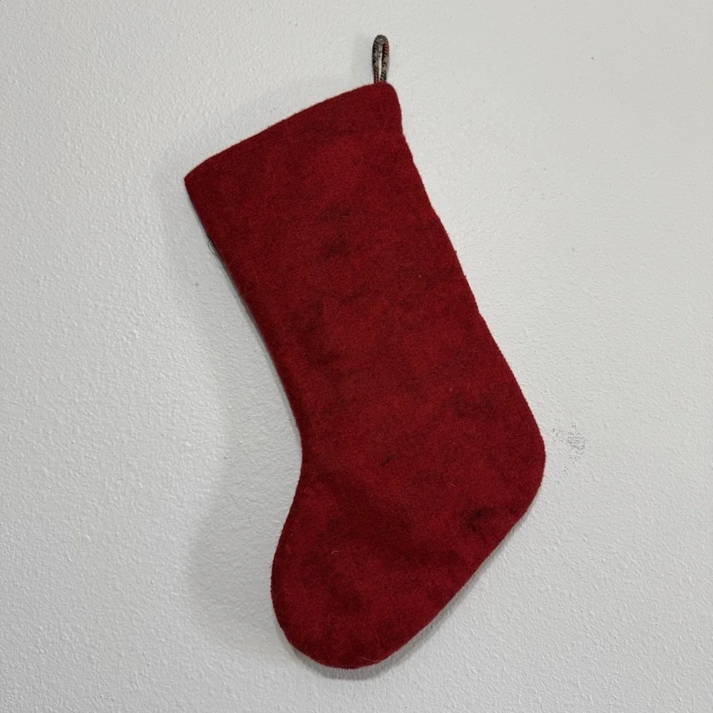Plush 3D Folk Art Primitive Patchwork‎ Christmas Stocking Set Of 2
